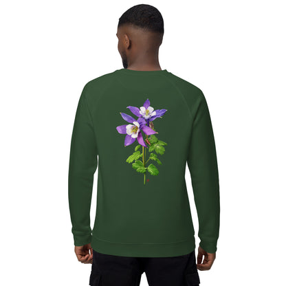 Columbine Unisex organic raglan sweatshirt