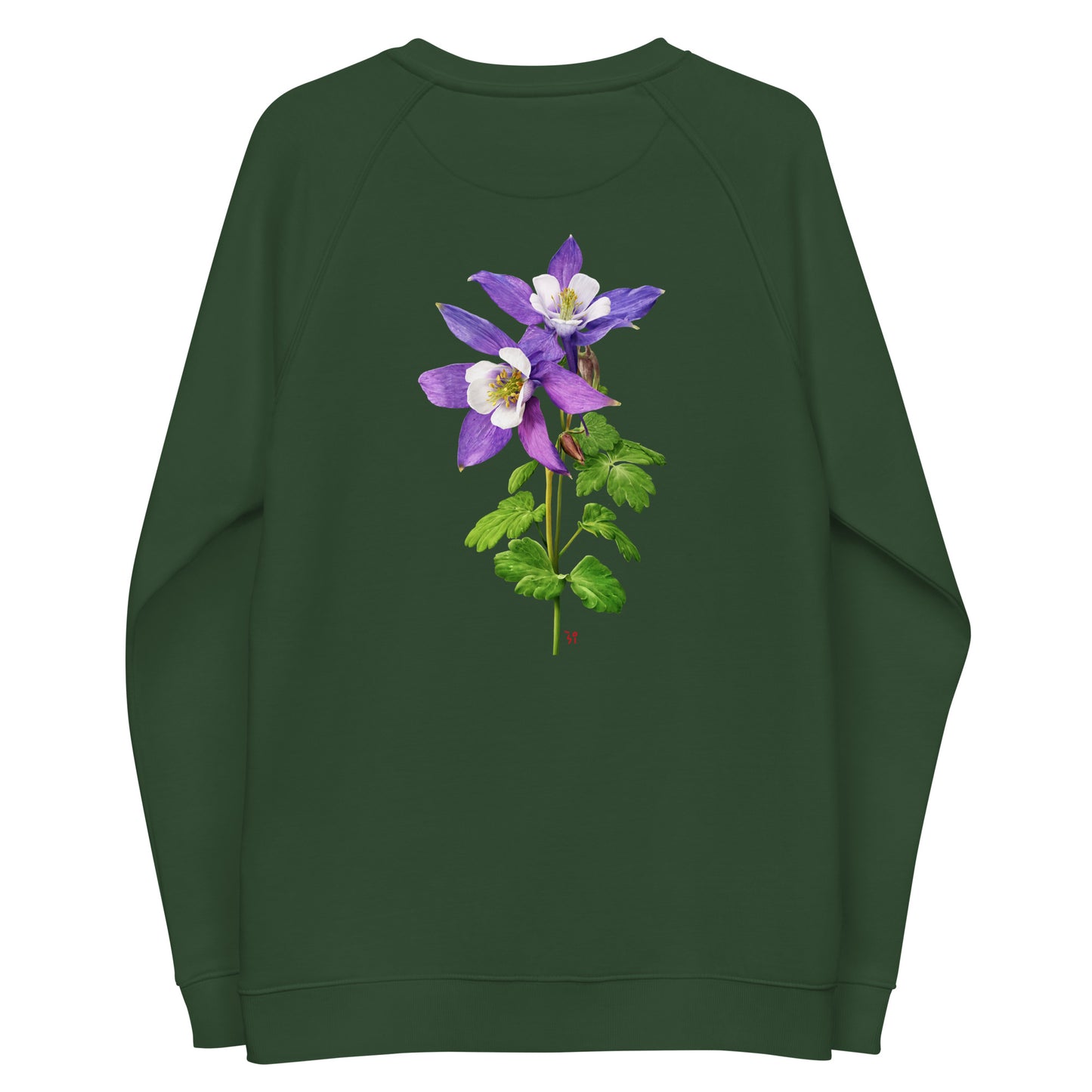 Columbine Unisex organic raglan sweatshirt