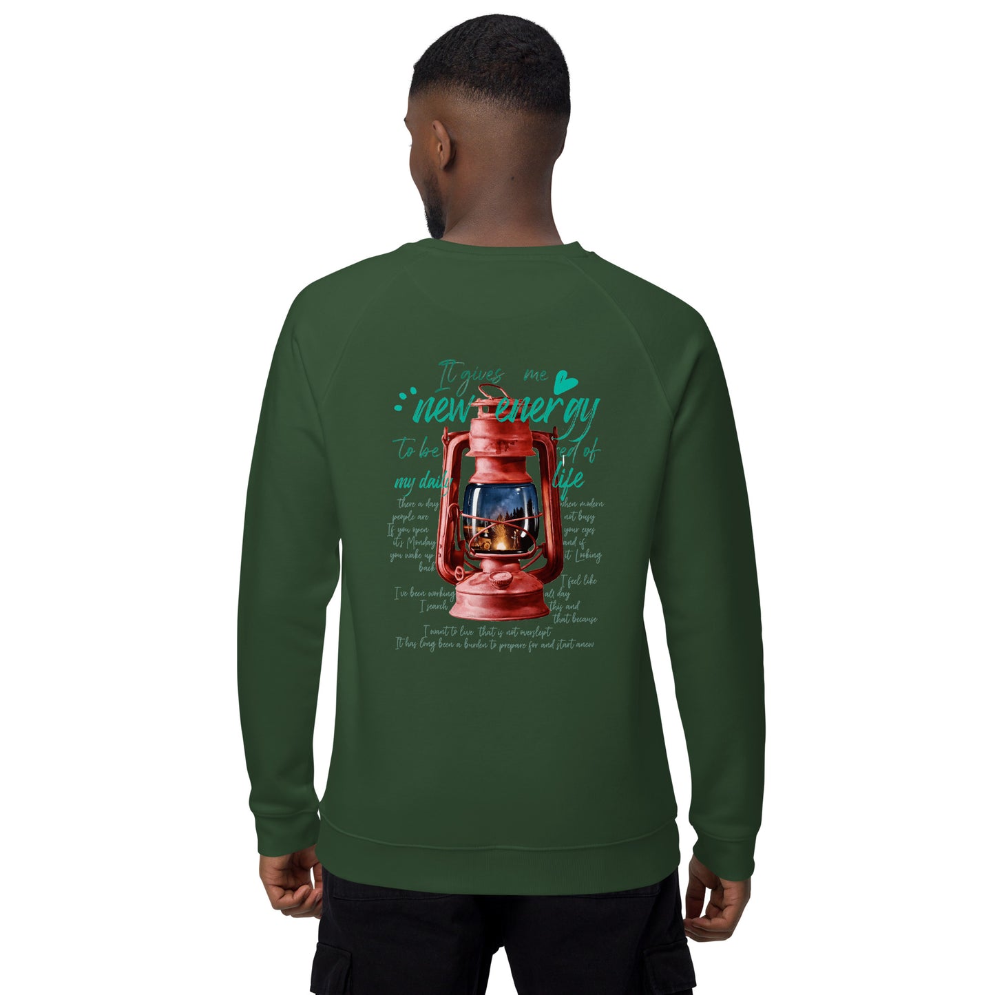 Camp lantern Unisex organic raglan sweatshirt