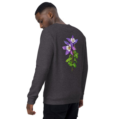 Columbine Unisex organic raglan sweatshirt