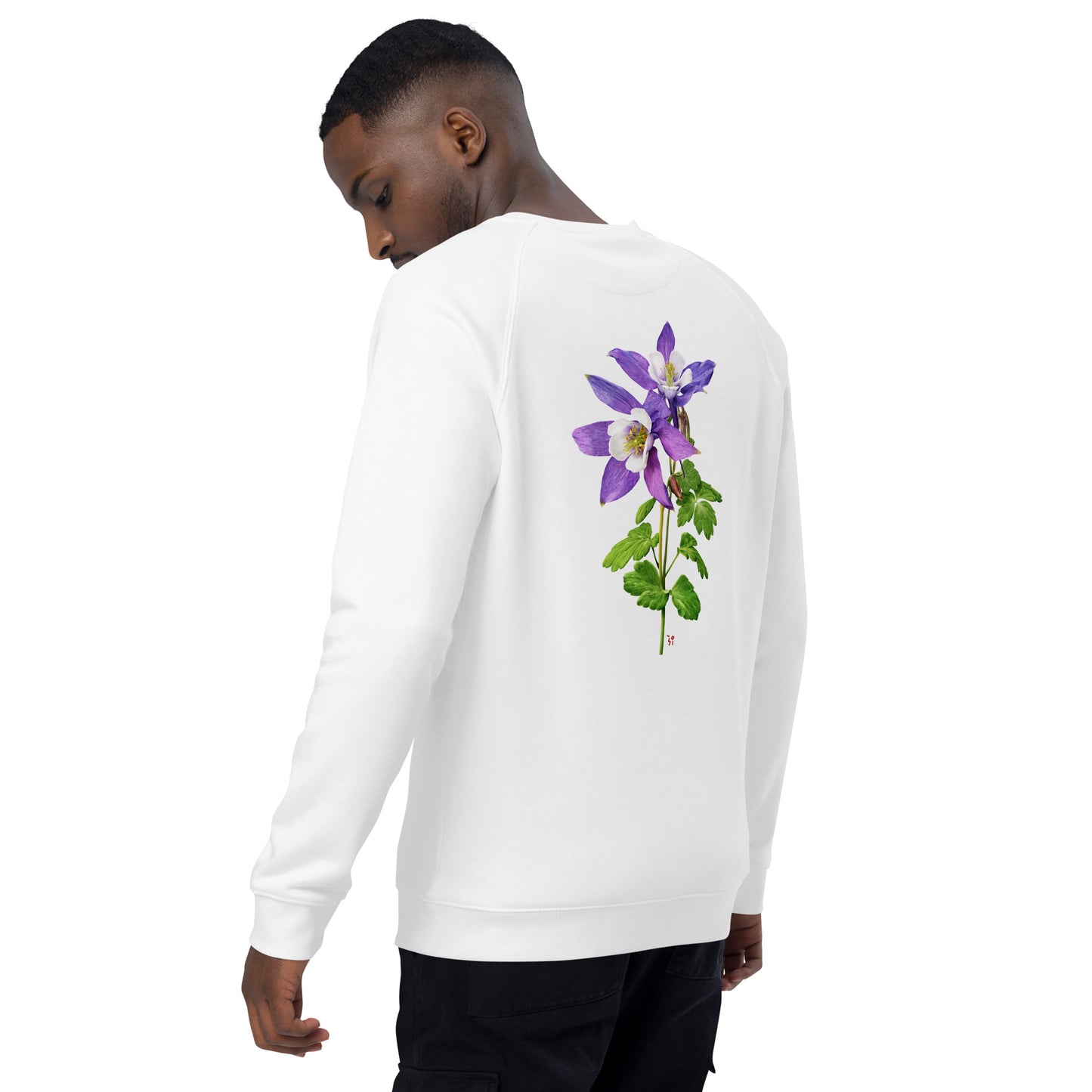 Columbine Unisex organic raglan sweatshirt