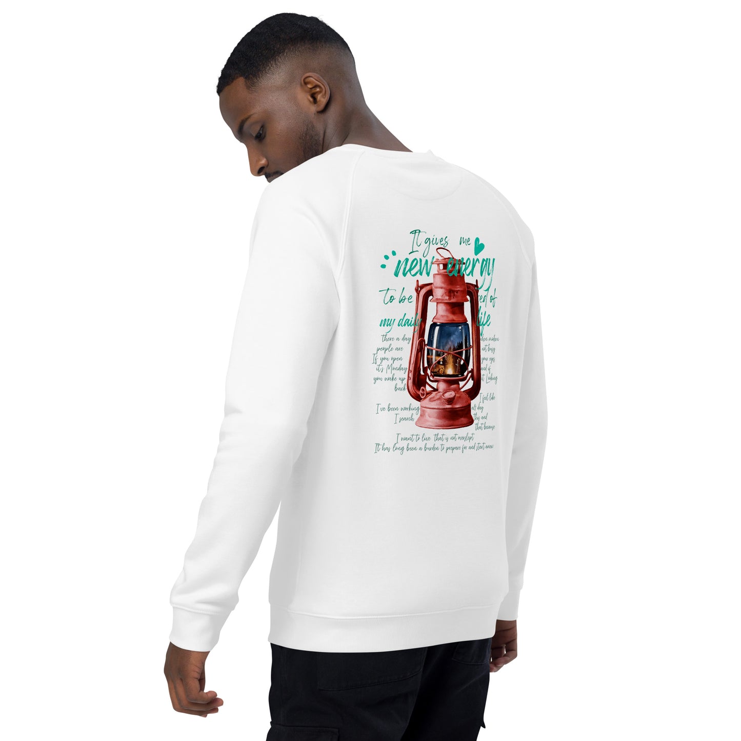 Camp lantern Unisex organic raglan sweatshirt