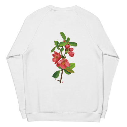 Chinese quince Unisex organic raglan sweatshirt