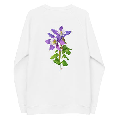 Columbine Unisex organic raglan sweatshirt