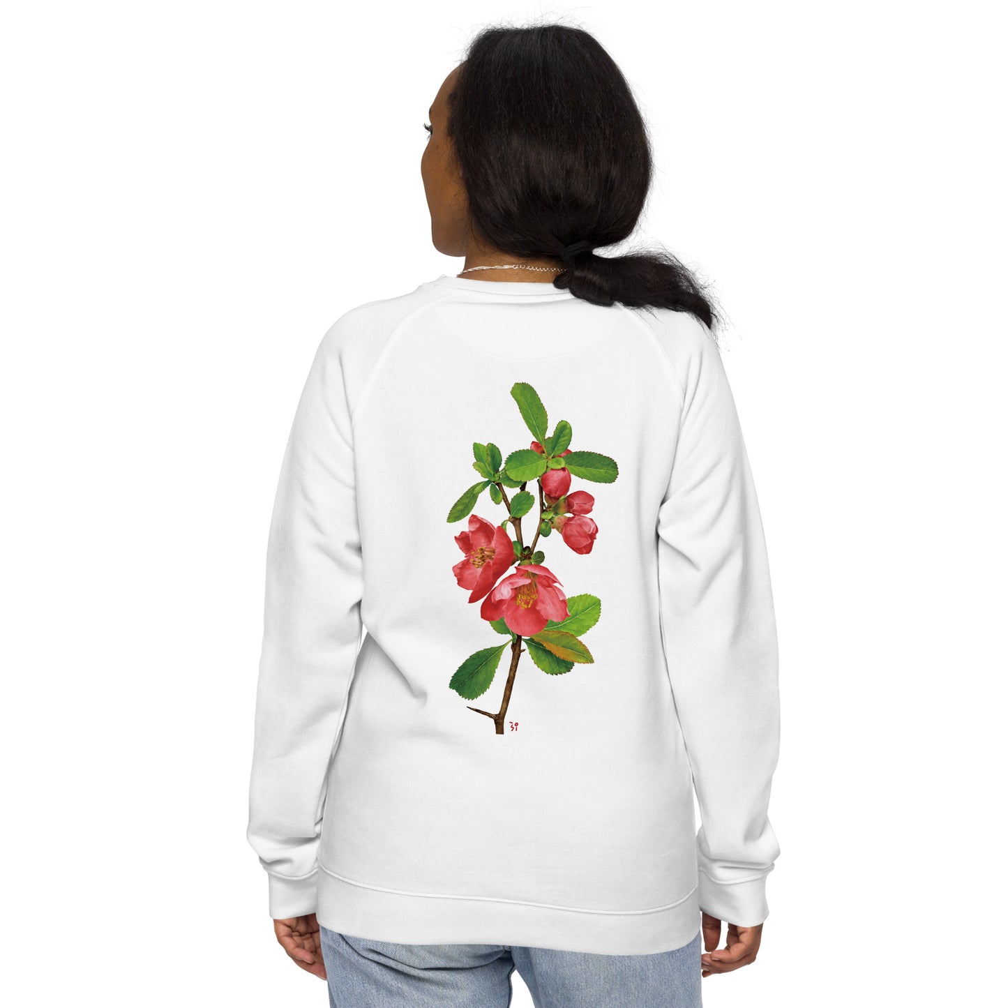 Chinese quince Unisex organic raglan sweatshirt