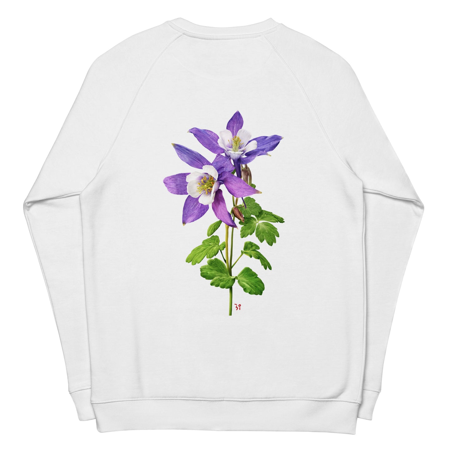 Columbine Unisex organic raglan sweatshirt