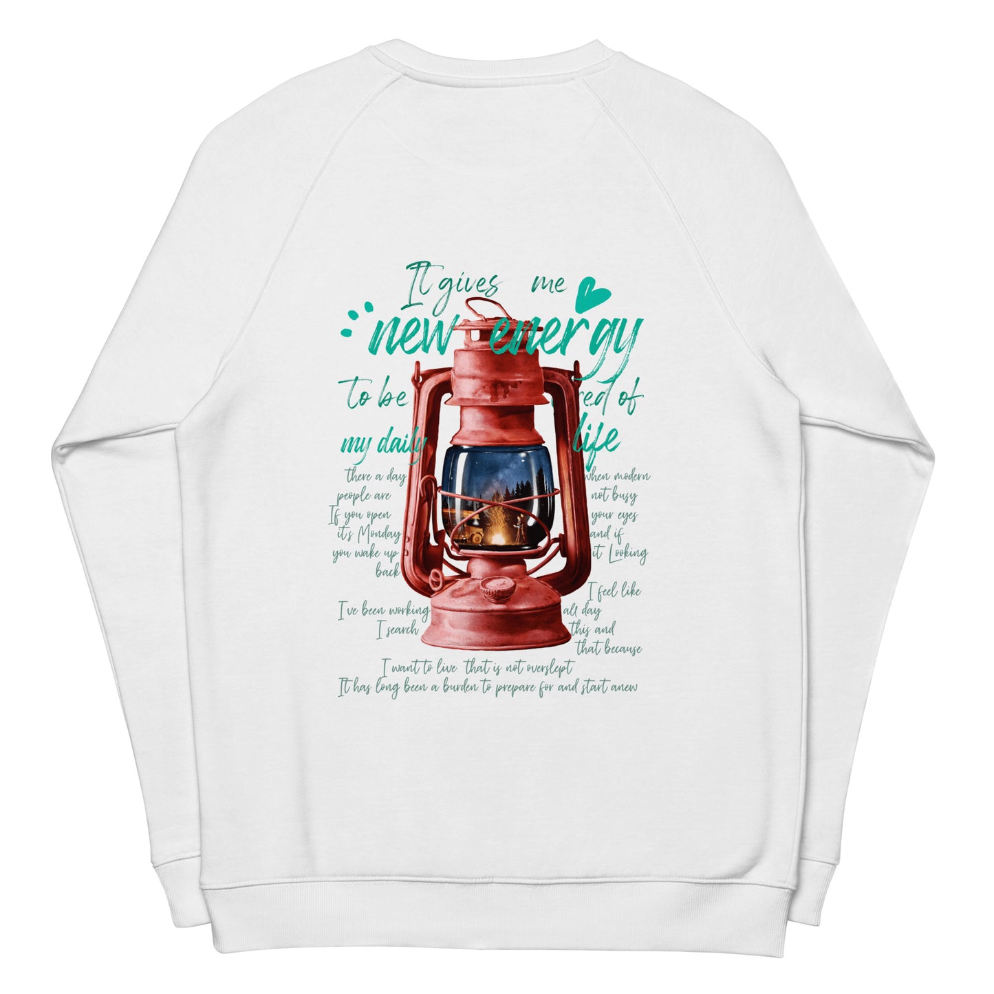 Camp lantern Unisex organic raglan sweatshirt