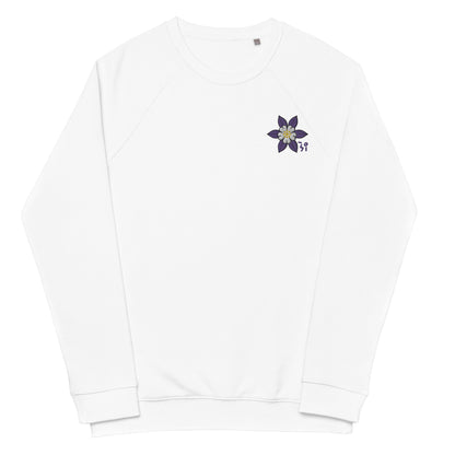 Columbine Unisex organic raglan sweatshirt