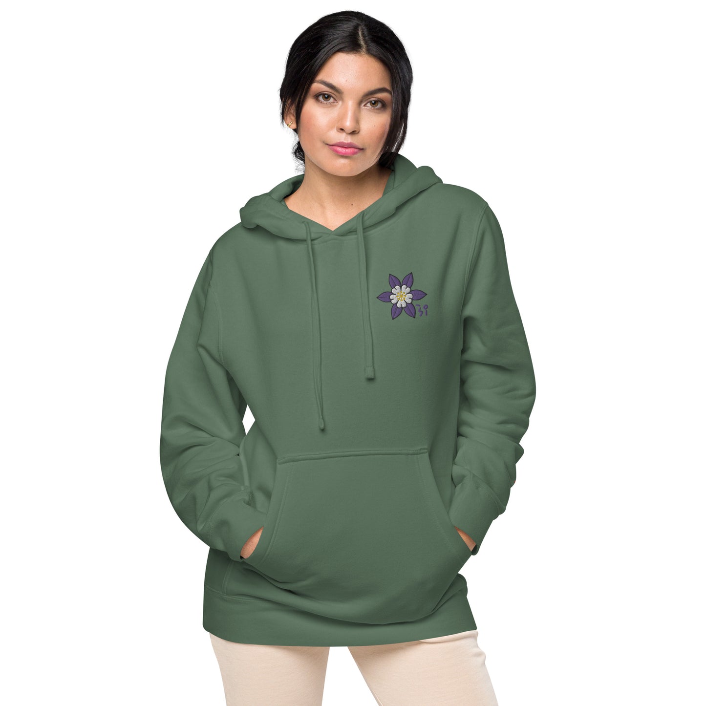 Columbine Unisex pigment-dyed hoodie