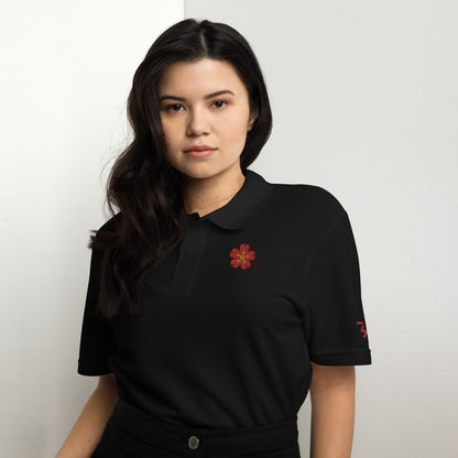 Chinese quince Unisex pique polo shirt