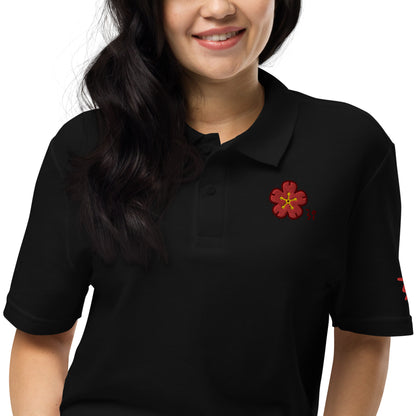 Chinese quince Unisex pique polo shirt