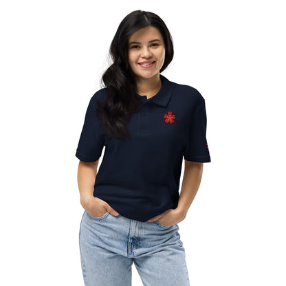 Chinese quince Unisex pique polo shirt