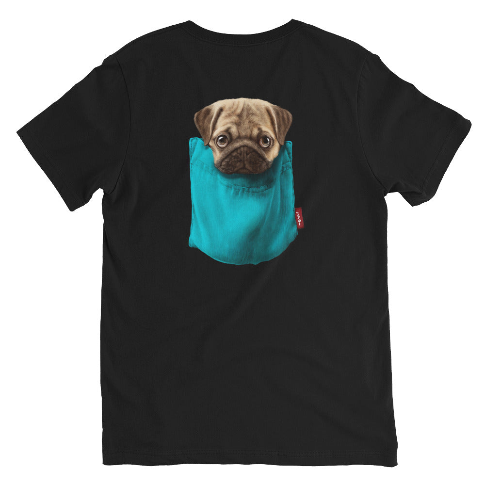 Pug Unisex Short Sleeve V-Neck T-Shirt