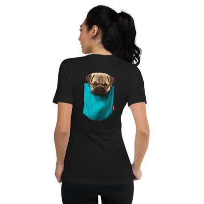 Pug Unisex Short Sleeve V-Neck T-Shirt