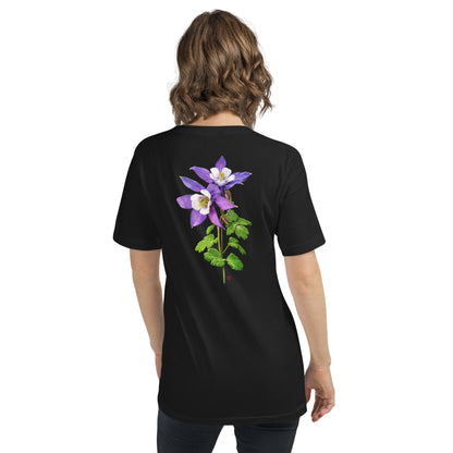 Columbine Unisex Short Sleeve V-Neck T-Shirt