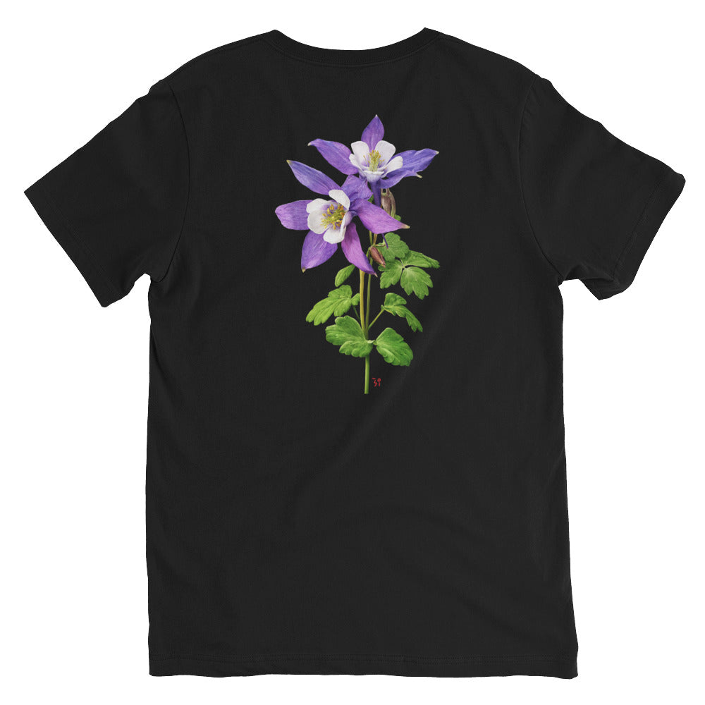 Columbine Unisex Short Sleeve V-Neck T-Shirt