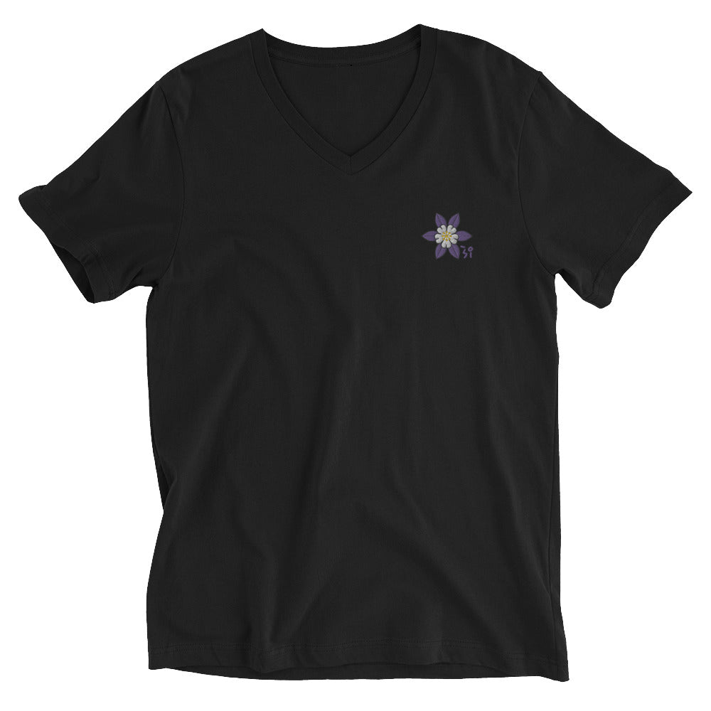 Columbine Unisex Short Sleeve V-Neck T-Shirt