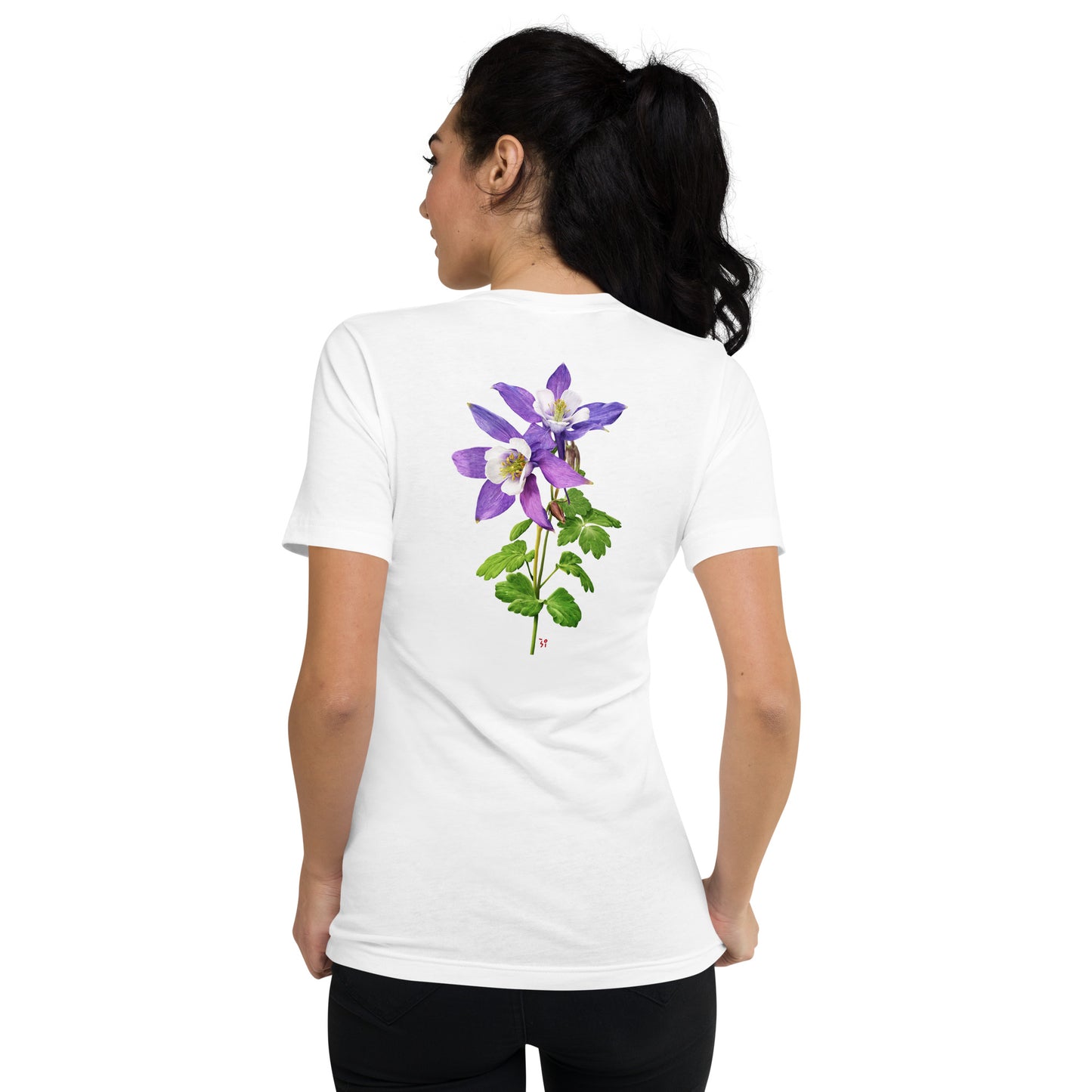 Columbine Unisex Short Sleeve V-Neck T-Shirt