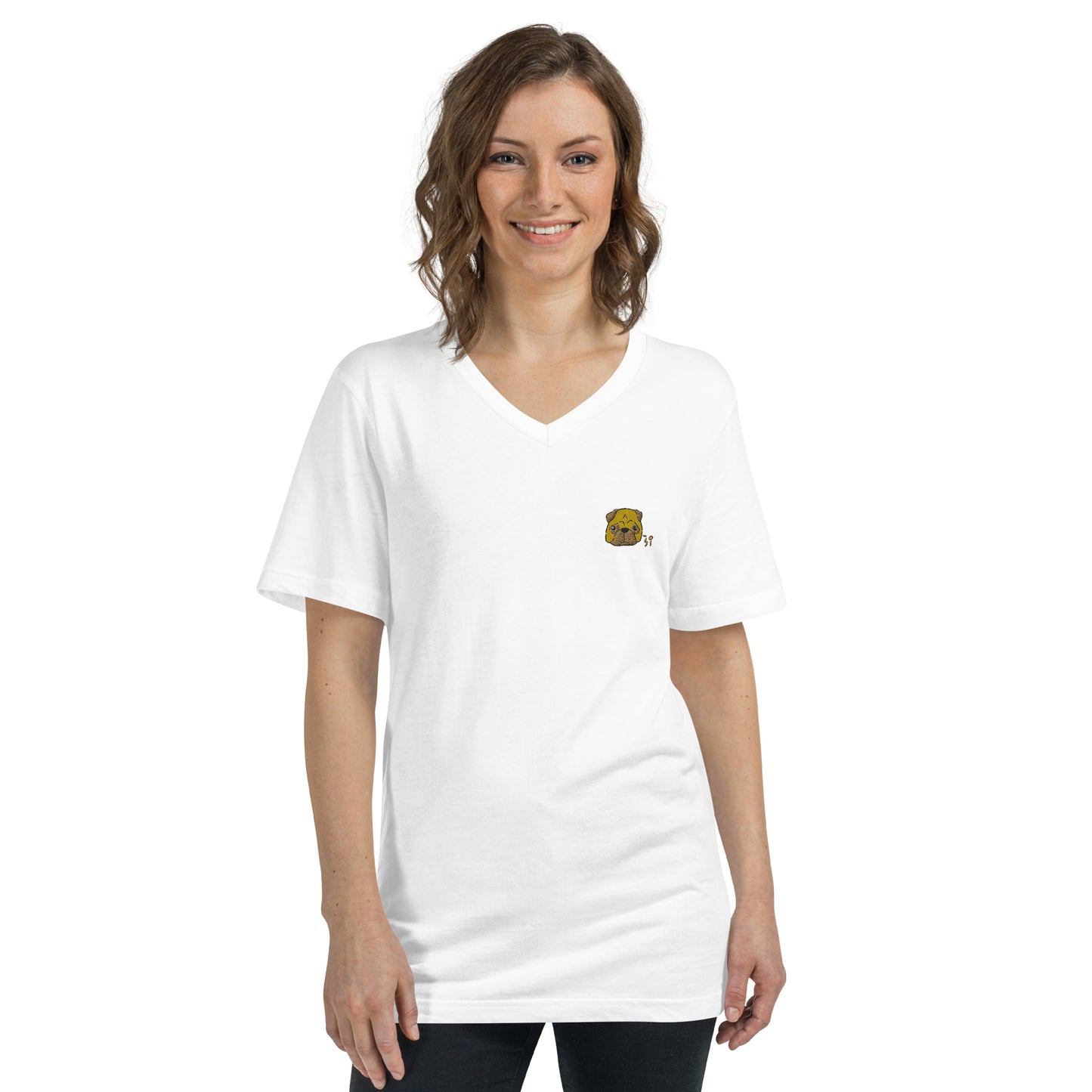 Pug Unisex Short Sleeve V-Neck T-Shirt