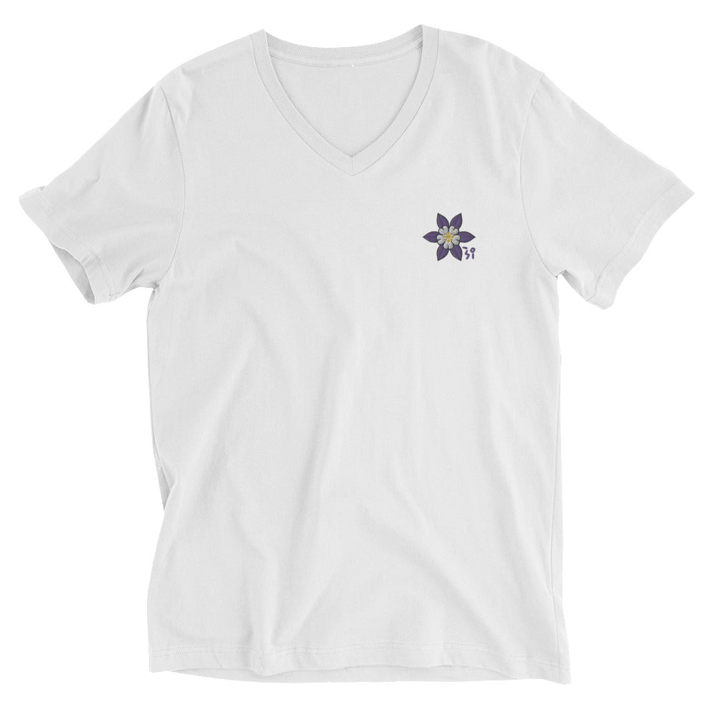 Columbine Unisex Short Sleeve V-Neck T-Shirt