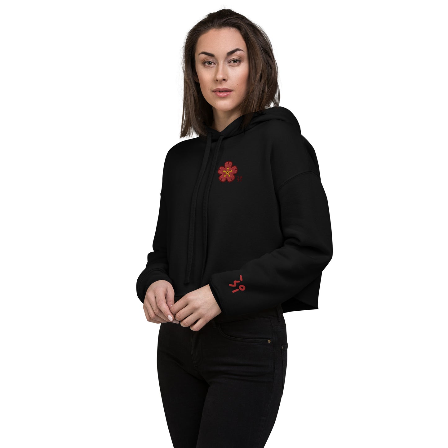 Chinese quince Crop Hoodie