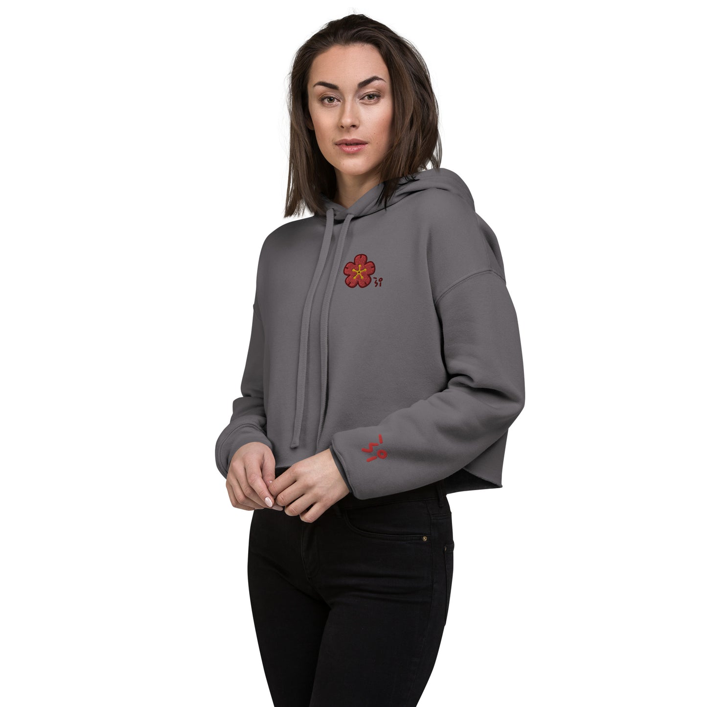 Chinese quince Crop Hoodie