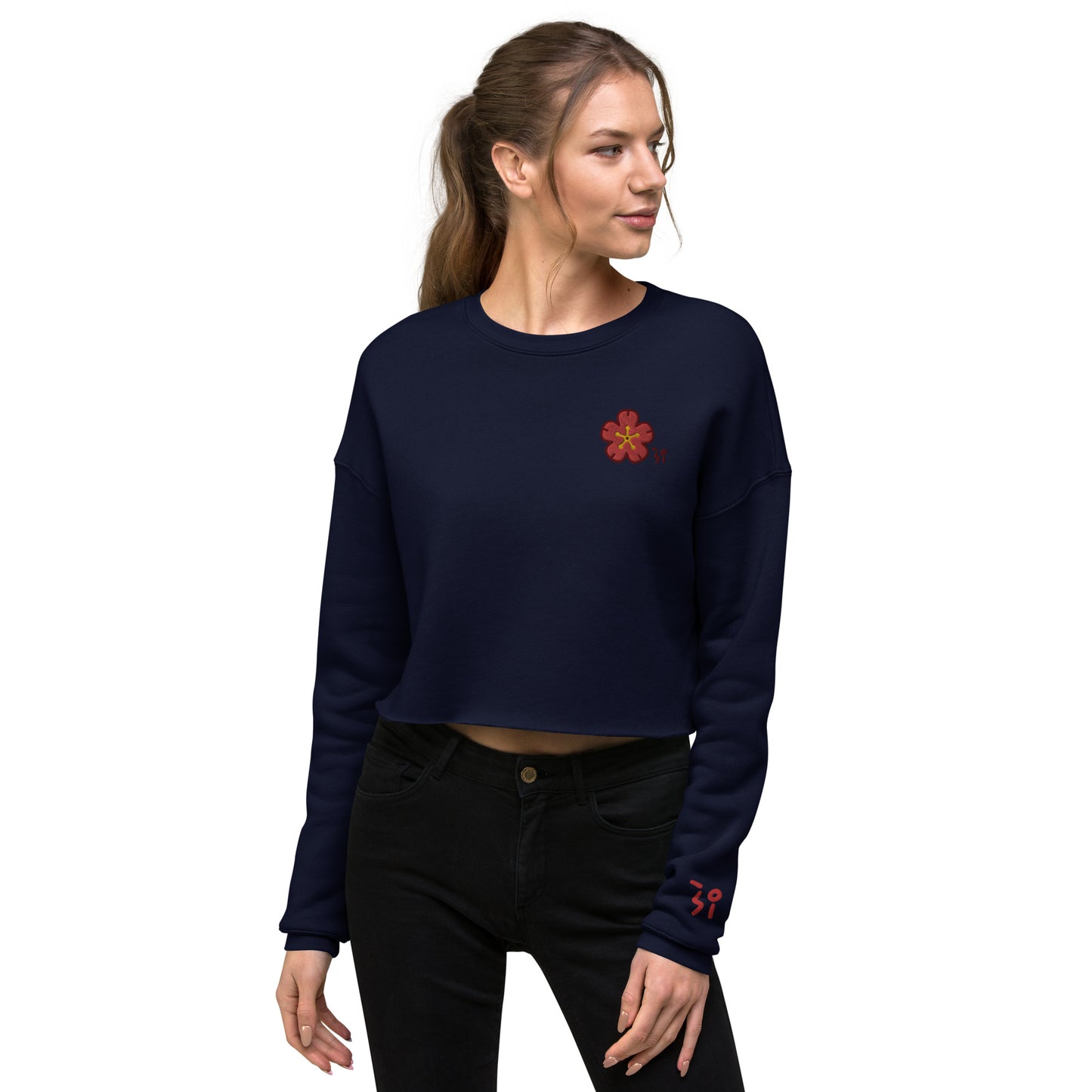 Chinese quince Crop Sweatshirt