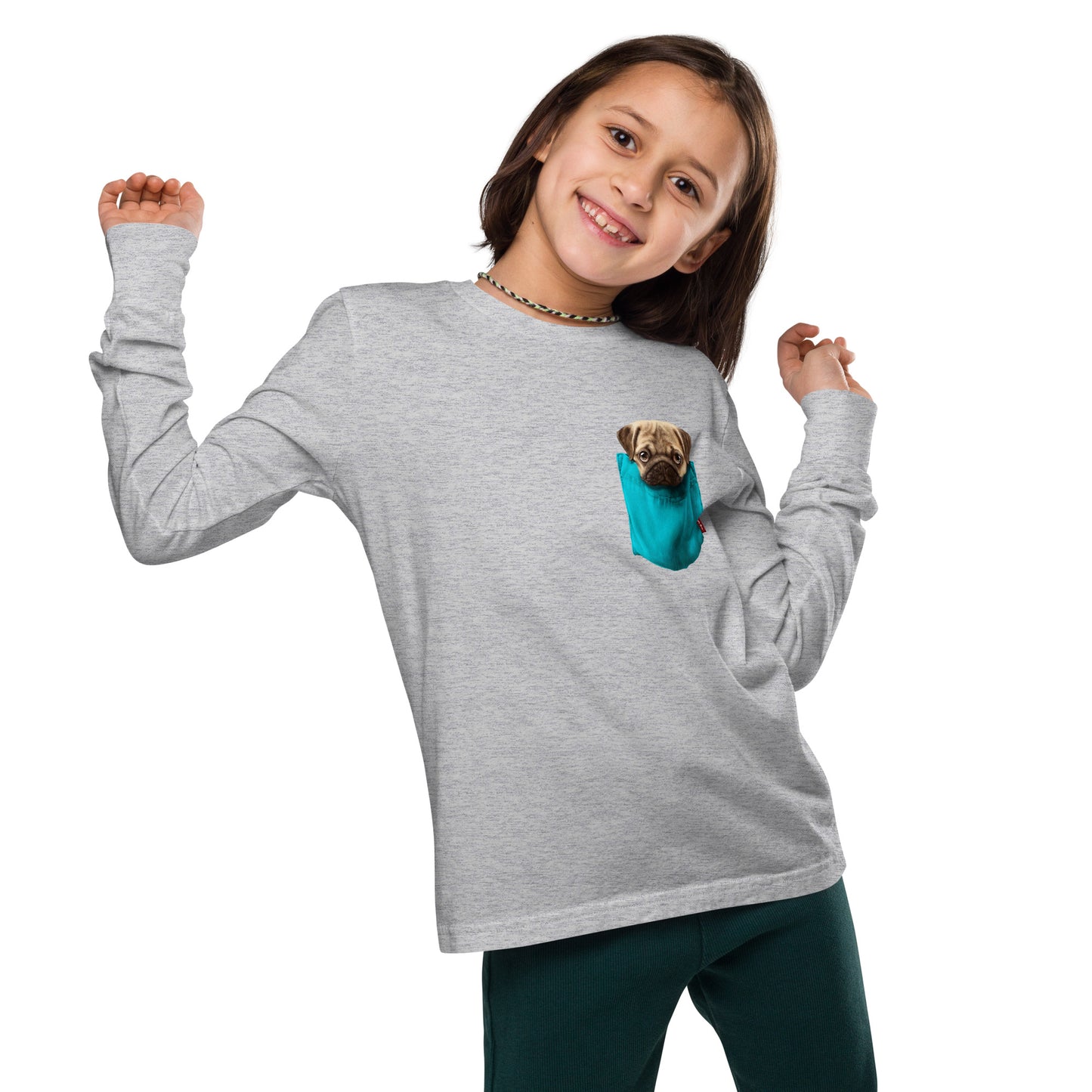 Pug Youth long sleeve tee