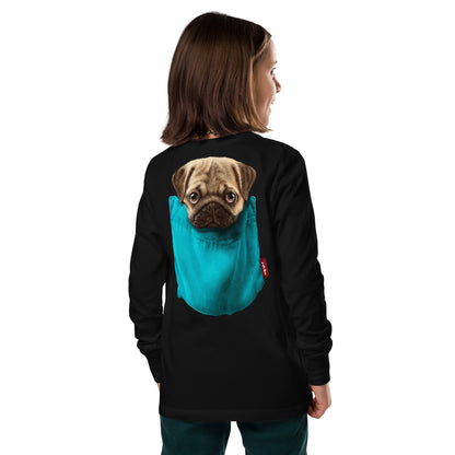 Pug Terrier Youth long sleeve tee