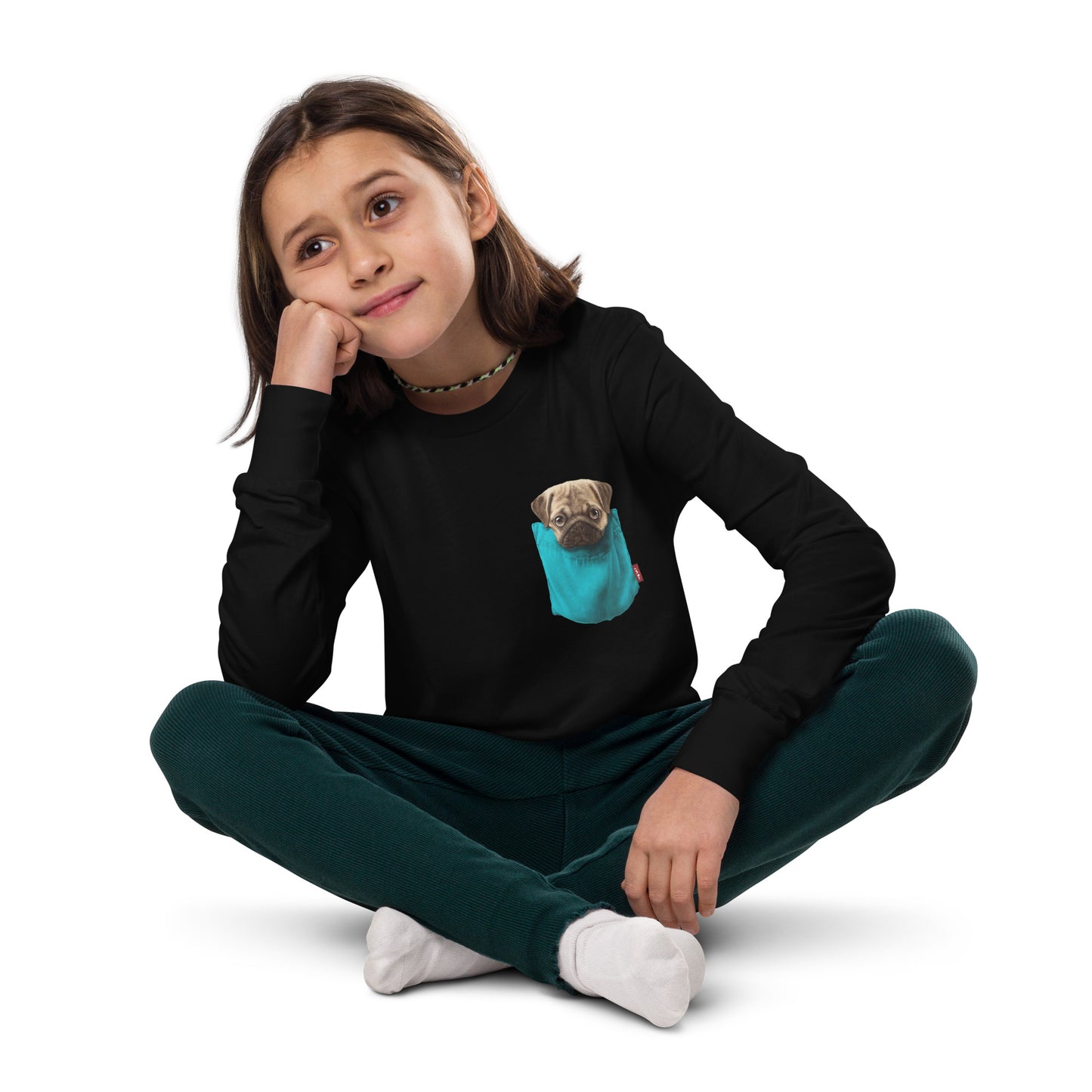 Pug Youth long sleeve tee