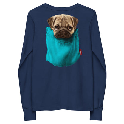 Pug Terrier Youth long sleeve tee