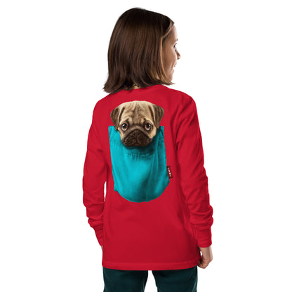 Pug Terrier Youth long sleeve tee