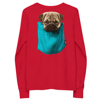 Pug Terrier Youth long sleeve tee