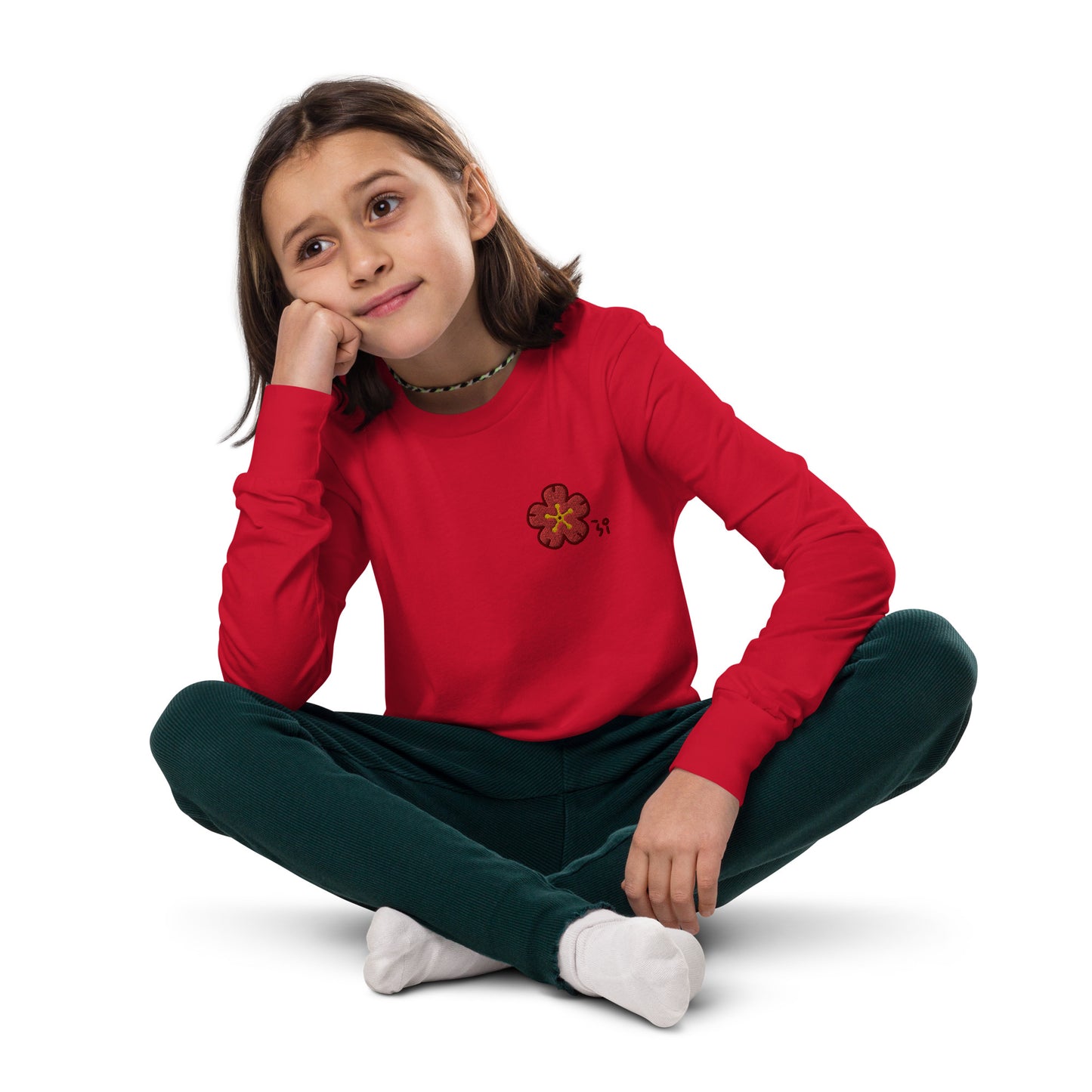 Chinese quince Youth long sleeve tee