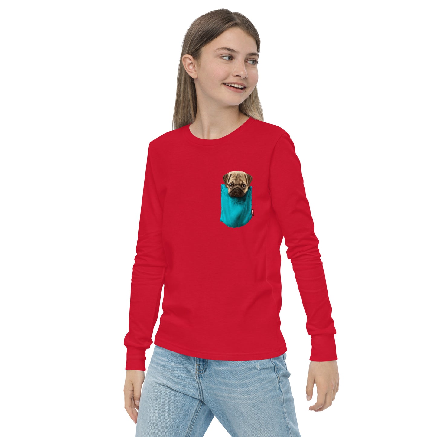 Pug Youth long sleeve tee